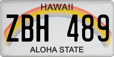 HI license plate ZBH489