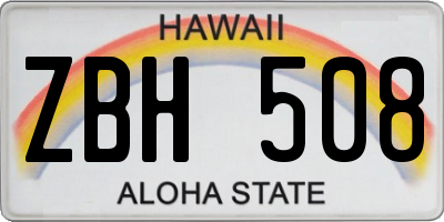 HI license plate ZBH508