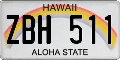 HI license plate ZBH511