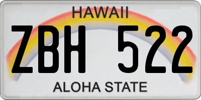 HI license plate ZBH522
