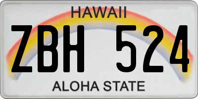 HI license plate ZBH524