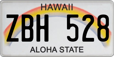 HI license plate ZBH528