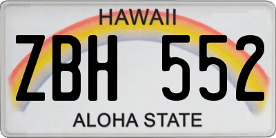 HI license plate ZBH552