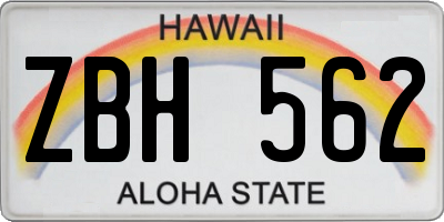 HI license plate ZBH562