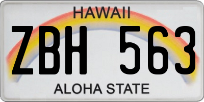 HI license plate ZBH563
