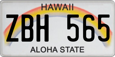 HI license plate ZBH565