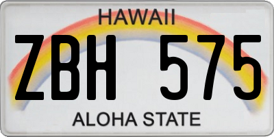 HI license plate ZBH575