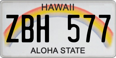 HI license plate ZBH577
