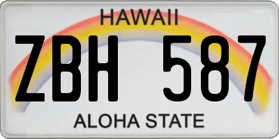 HI license plate ZBH587