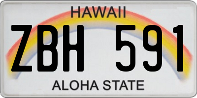 HI license plate ZBH591