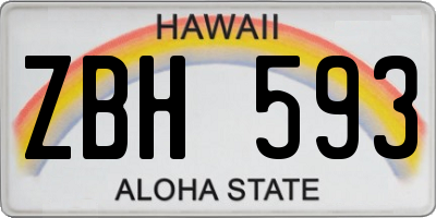 HI license plate ZBH593