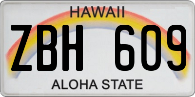 HI license plate ZBH609