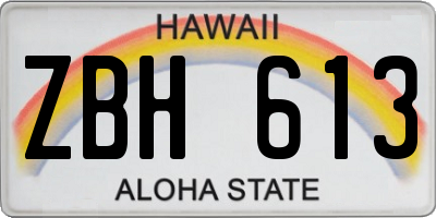 HI license plate ZBH613