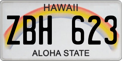 HI license plate ZBH623