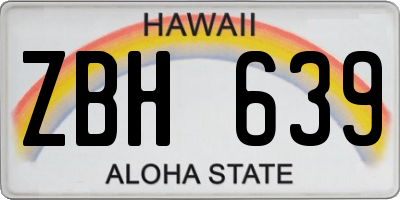 HI license plate ZBH639