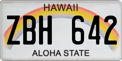 HI license plate ZBH642