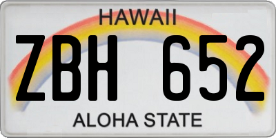 HI license plate ZBH652