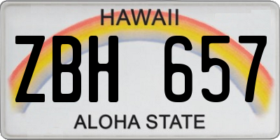 HI license plate ZBH657