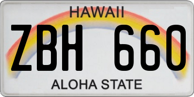 HI license plate ZBH660