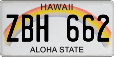 HI license plate ZBH662