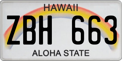 HI license plate ZBH663