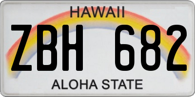 HI license plate ZBH682