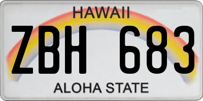HI license plate ZBH683