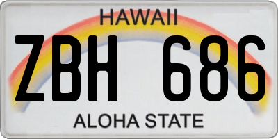 HI license plate ZBH686