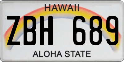 HI license plate ZBH689