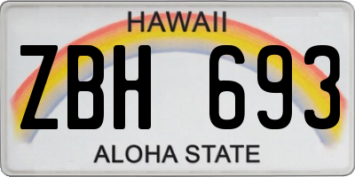HI license plate ZBH693