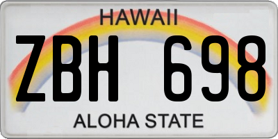 HI license plate ZBH698