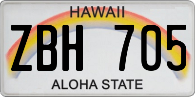 HI license plate ZBH705