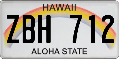 HI license plate ZBH712