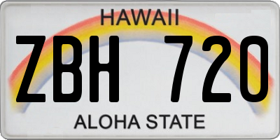 HI license plate ZBH720