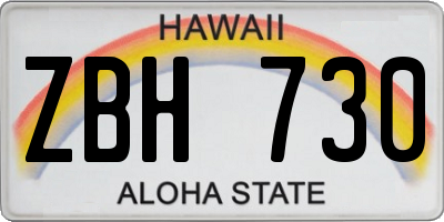 HI license plate ZBH730