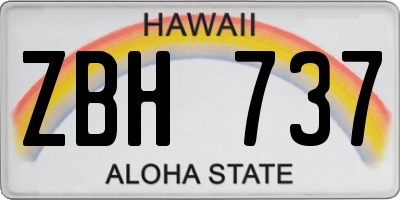 HI license plate ZBH737