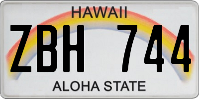 HI license plate ZBH744