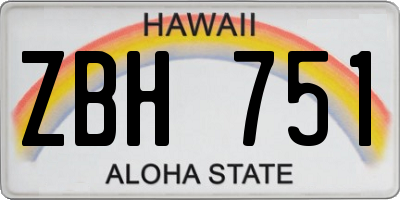 HI license plate ZBH751