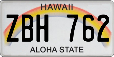 HI license plate ZBH762