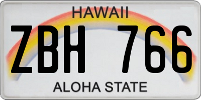 HI license plate ZBH766