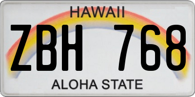 HI license plate ZBH768
