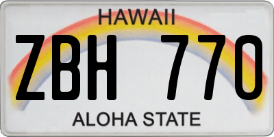 HI license plate ZBH770