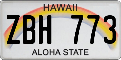 HI license plate ZBH773
