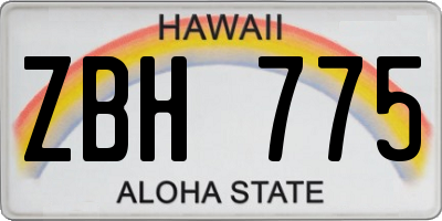 HI license plate ZBH775
