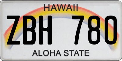 HI license plate ZBH780