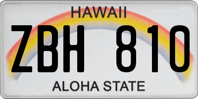 HI license plate ZBH810