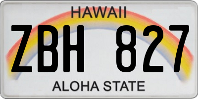 HI license plate ZBH827