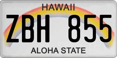 HI license plate ZBH855