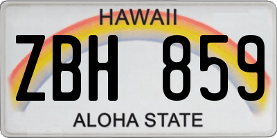 HI license plate ZBH859