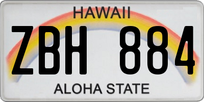 HI license plate ZBH884